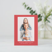 Moderne Eenvoudige kerstfoto Feestdagenkaart (Staand voorkant)