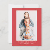 Moderne Eenvoudige kerstfoto Feestdagenkaart (Voorkant)