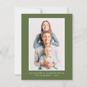 Moderne Eenvoudige kerstfoto Feestdagenkaart (Voorkant)