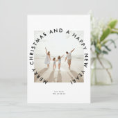 Moderne Eenvoudige Kerstfoto Groet Feestdagenkaart (Staand voorkant)