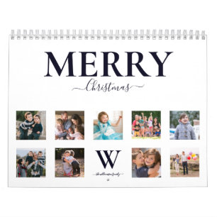 Moderne Eenvoudige kerstfoto Kalender