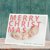 Moderne eenvoudige kerstfoto Vakantie Kaart