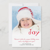 Moderne Eenvoudige Kerstkaart met Foto (Voorkant)