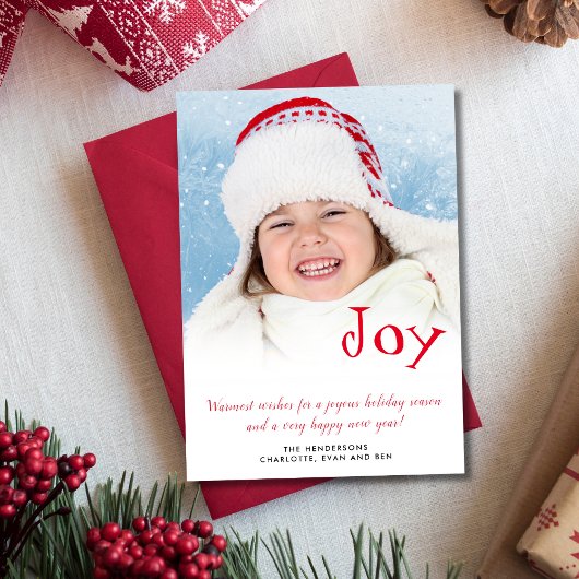 Moderne Eenvoudige Kerstkaart met Foto