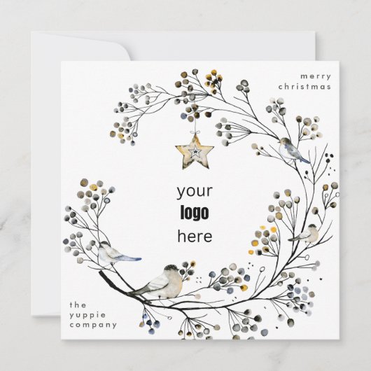 Moderne Eenvoudige Kerstmis: geen foto Feestdagenkaart (Voorkant)