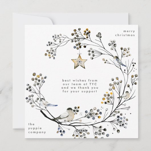 Moderne Eenvoudige Kerstmis: geen foto Feestdagenkaart (Achterkant)