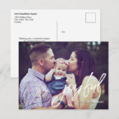 Moderne, eenvoudige kerstritsvriendelijk script vo briefkaart (Voorkant / Achterkant)