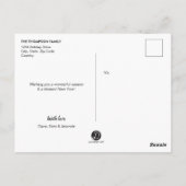 Moderne, eenvoudige kerstritsvriendelijk script vo briefkaart (Achterkant)
