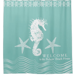 Moderne eenvoudige kever voor zeebaars douchegordijn