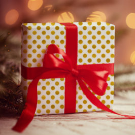 Moderne, eenvoudige klasgelwitte goudpokken cadeaupapier