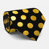 Moderne, eenvoudige klasjes met zwarte goudpokken stropdas (Opgerold)