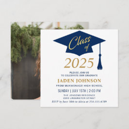 Moderne Eenvoudige Klasse van 2025 FOTO Graduation Kaart