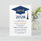 Moderne Eenvoudige Klasse van 2025 Graduation Part Kaart (Staand voorkant)