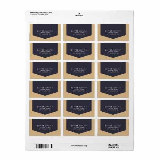 Moderne & eenvoudige klassieke Adresetiketten Etiket (Full Sheet)