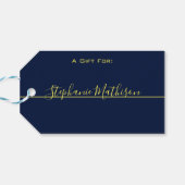 Moderne eenvoudige klassieke benaming ellegant cadeaulabel (Achterkant Horizontaal)