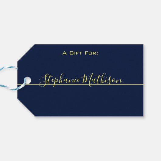 Moderne eenvoudige klassieke benaming ellegant cadeaulabel (Achterkant Horizontaal)