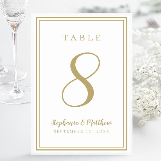 Moderne eenvoudige klassieke gouden bruiloft Geper Kaart