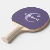 Moderne, eenvoudige klassieke Initiaal Paars Tafeltennisbatje (Voorkant Gekanteld)