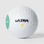 Moderne, eenvoudige, klassieke Initiaal Turquoise Golfballen (Logo)