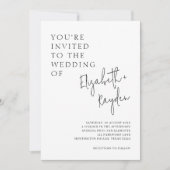 Moderne eenvoudige klassieke kalligrafie bruiloft kaart (Voorkant)