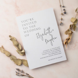 Moderne eenvoudige klassieke kalligrafie bruiloft kaart