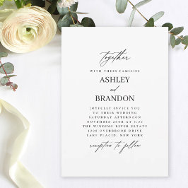 Moderne eenvoudige klassieke legante bruiloft kaart