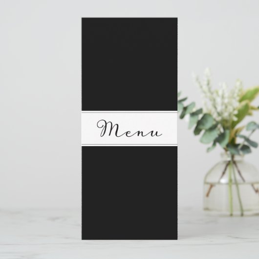 Moderne eenvoudige klassieke menukaart voor het di (Staand voorkant)