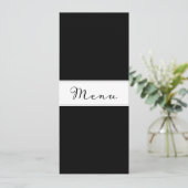 Moderne eenvoudige klassieke menukaart zwart doe-h (Staand voorkant)