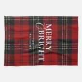 Moderne Eenvoudige Klassieke Script Kerst Theedoek (Horizontaal)