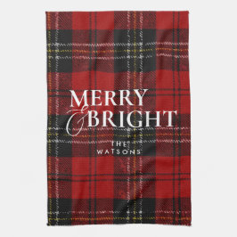 Moderne Eenvoudige Klassieke Script Kerst Theedoek