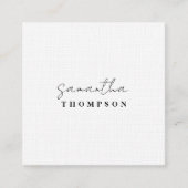 Moderne Eenvoudige Klassieke Wit Vierkante Visitekaartje (Voorkant)