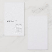 Moderne, eenvoudige, kleine, minimale, witte tapij visitekaartje (Voorkant / Achterkant)