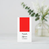 Moderne eenvoudige, kleine, rode, kleine roodwitte visitekaartje (Staand voorkant)