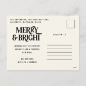 Moderne, eenvoudige, kleurrijke kerstmis feestdagenkaart (Achterkant)