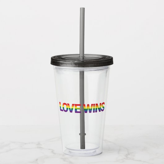 Moderne, eenvoudige, kleurrijke, levendige liefdes acryl drinkbeker (Voorkant)