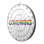 Moderne, eenvoudige, kleurrijke, levendige liefdes dartbord (Voorkant Rechts)