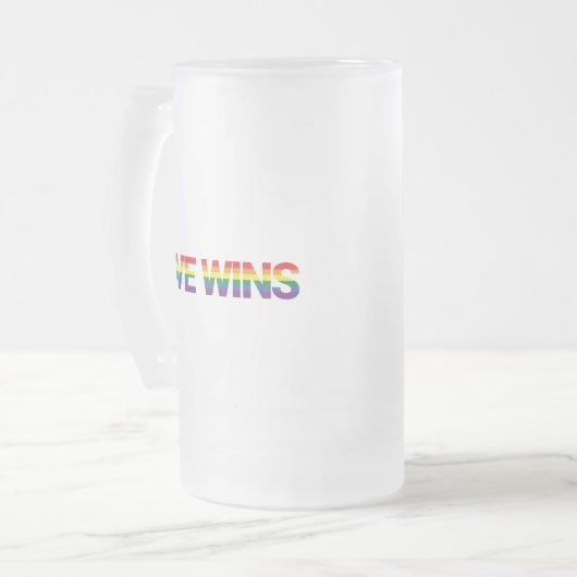 Moderne, eenvoudige, kleurrijke, levendige liefdes matglas bierpul (Voorkant links)