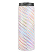 Moderne Eenvoudige kleurrijke lijn strepen Patroon Thermosbeker (Achterkant)