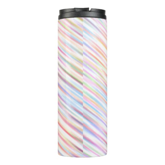 Moderne Eenvoudige kleurrijke lijn strepen Patroon Thermosbeker (Achterkant)