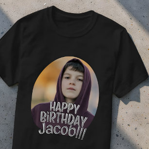 Moderne Eenvoudige Koele Aangepaste Foto Verjaarda T-shirt