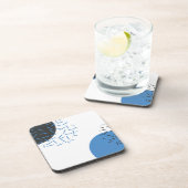 Moderne, eenvoudige, koele, abstracte, grafische v bier onderzetter (Rechterzijde)