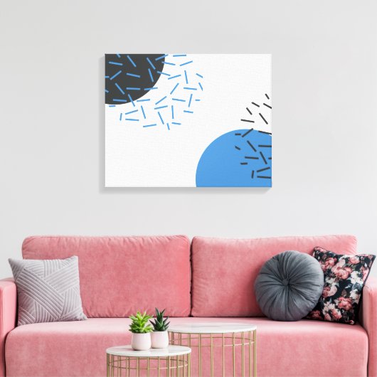 Moderne, eenvoudige, koele, abstracte, grafische v canvas afdruk (Insitu (Woonkamer))