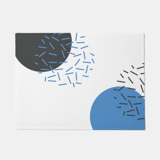 Moderne, eenvoudige, koele, abstracte, grafische v deurmat (Voorkant)