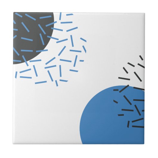Moderne, eenvoudige, koele, abstracte, grafische v tegeltje (Voorkant)