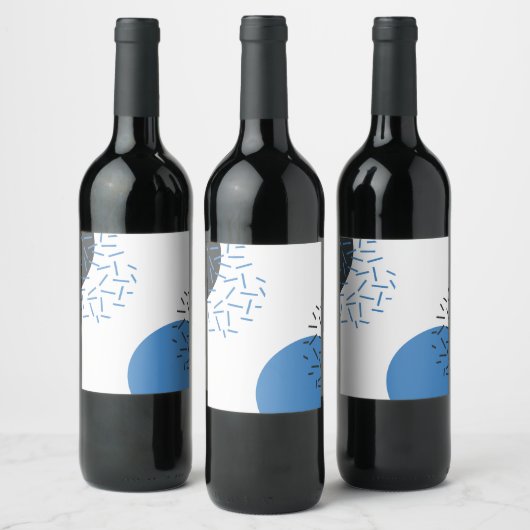 Moderne, eenvoudige, koele, abstracte, grafische v wijn etiket (Flessen)