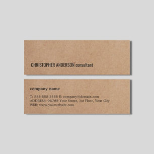 Moderne Eenvoudige Koele Kraft Papier Consultant Mini Visitekaartje