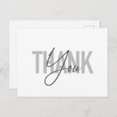 Moderne, eenvoudige, koele typografie van Dank je  Briefkaart (Voorkant / Achterkant)