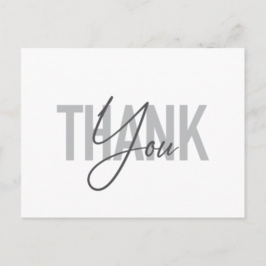 Moderne, eenvoudige, koele typografie van Dank je  Briefkaart (Voorkant)