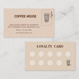 Moderne eenvoudige koffie Shop loyaliteitskaart Visitekaartje
