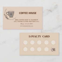 Moderne eenvoudige koffie Shop Loyalty Card Visitekaartje